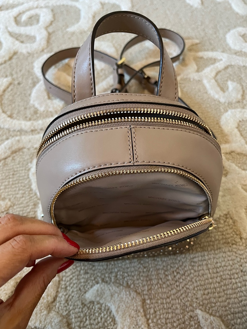 Michael Kors Rhea Mini Studded Backpack Crossbody - Picture 6 of 14